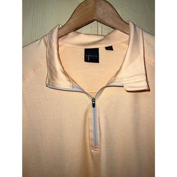 X-Large Pull Over TOP Polo Thumb Holes Peach XL Active Shirt Sport Dunning NEW - Picture 3 of 9